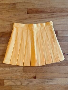 American Apparel Yellow Pleated Mini Skirt